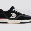 Cariuma Uba Pro Black Suede and Mesh Ivory Logo Schuhe
