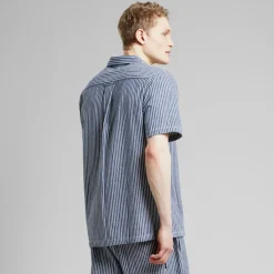 Dedicated Shirt Brantevik Work Stripe Blue