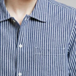 Dedicated Shirt Brantevik Work Stripe Blue