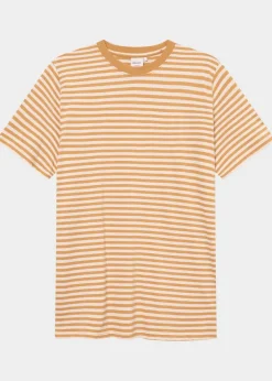 Dedicated Stockholm Stripes Gold Yellow T-Shirt