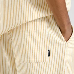 Dedicated Vejle Work Stripe Yellow Shorts