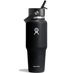 Hydro Flask 32oz Wide Flex Straw Travel Schwarz Trinkflasche