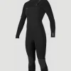 O'neill Damen Hyperfreak 5/4+ Chest Zip Neoprenanzug mit Kapuze