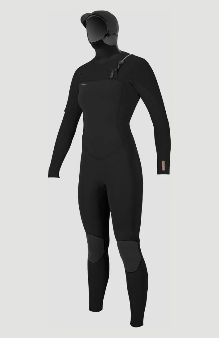 O'neill Damen Hyperfreak 5/4+ Chest Zip Neoprenanzug mit Kapuze