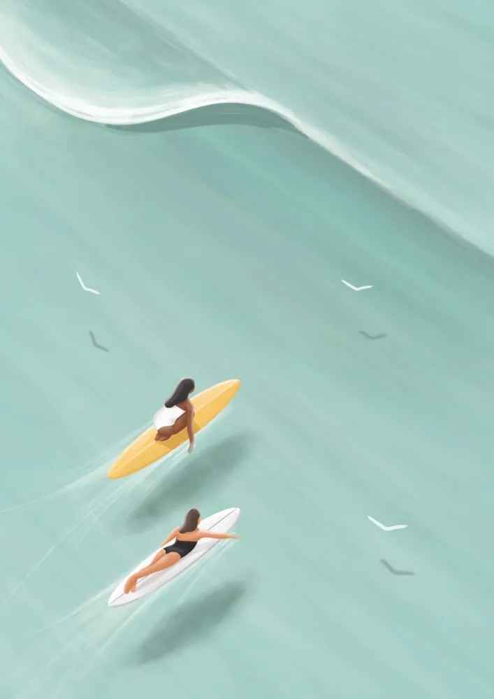 Postkarte Studio Trev "Surf is better shared 2"