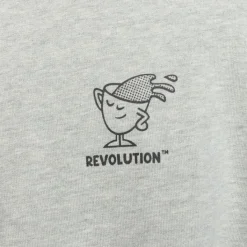 Revolution – Graumelierter Rundhalspullover mit Aufdruck