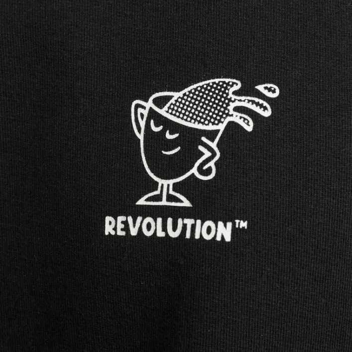 Revolution – Schwarzer Rundhalspullover mit Aufdruck
