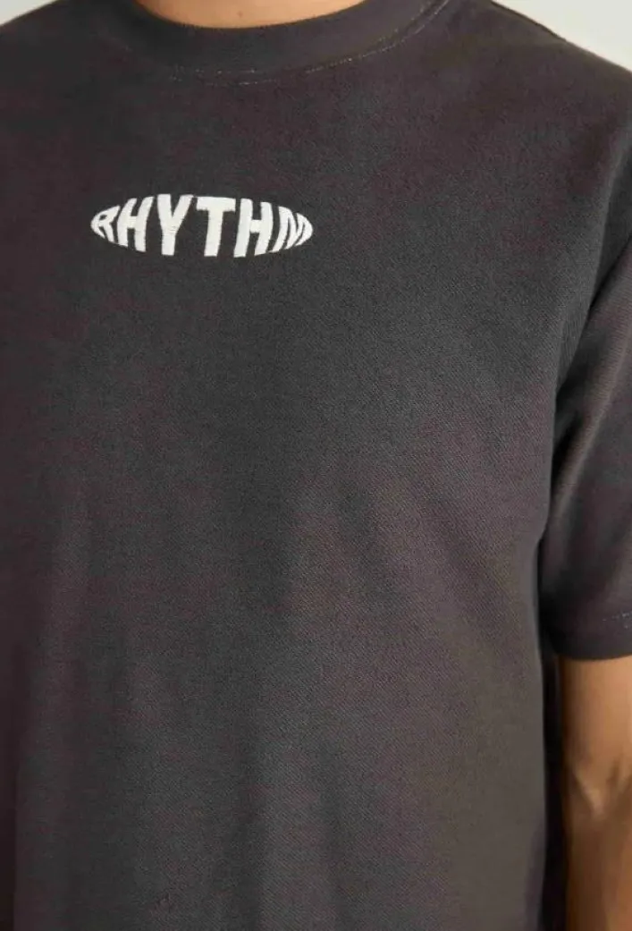 Rhythm Terry Kurzarm-T-Shirt mit Kontrastnähten