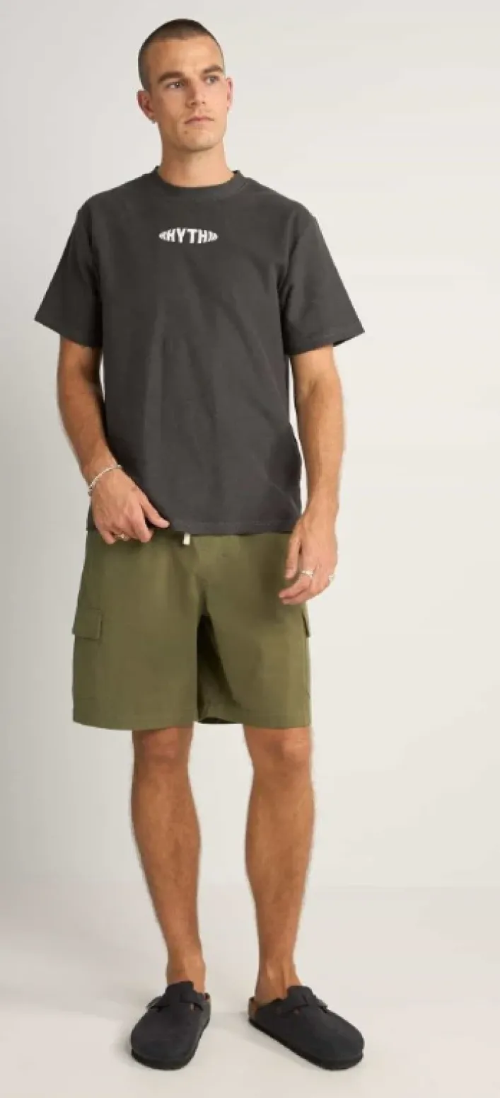 Rhythm Terry Kurzarm-T-Shirt mit Kontrastnähten