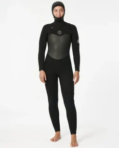 Rip Curl Damen Flashbomb 6/4 Neoprenanzug mit Kapuze und Frontreißverschluss