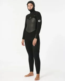 Rip Curl Damen Flashbomb 6/4 Neoprenanzug mit Kapuze und Frontreißverschluss
