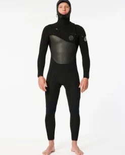 Rip Curl Flashbomb 6/4 Neoprenanzug mit Kapuze und Brustreißverschluss