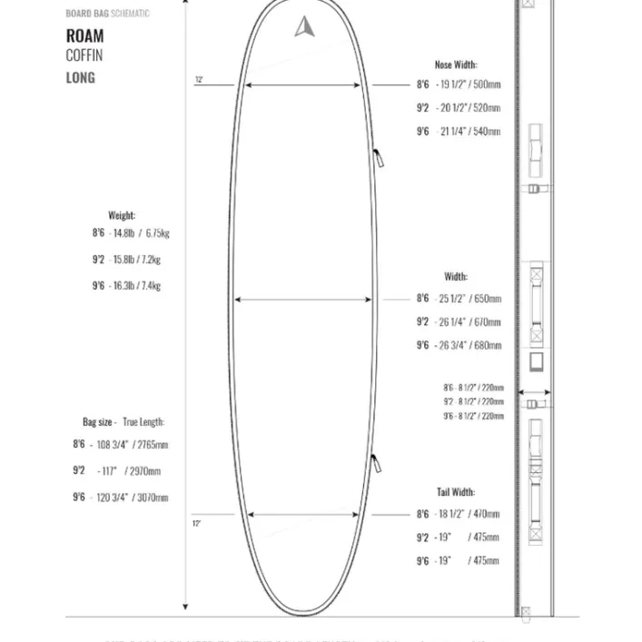 ROAM Boardbag Surfboard Coffin 9.2 Doppel Triple