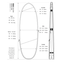 ROAM Boardbag Surfboard Tech Bag Doppel Fish 6.0
