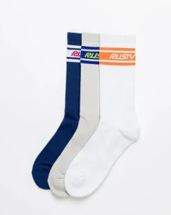 Rusty Pit Crew Mid Calf 4 Socks