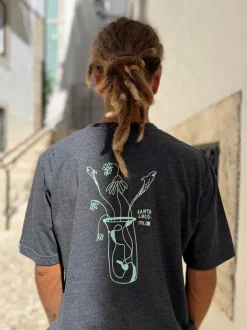 SantoLoco X Palu Flower Shark T-Shirt Grau