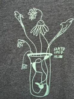 SantoLoco X Palu Flower Shark T-Shirt Grau
