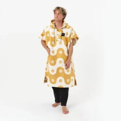 Schnelltrocknender Poncho „Slowtide Botanical Waves“